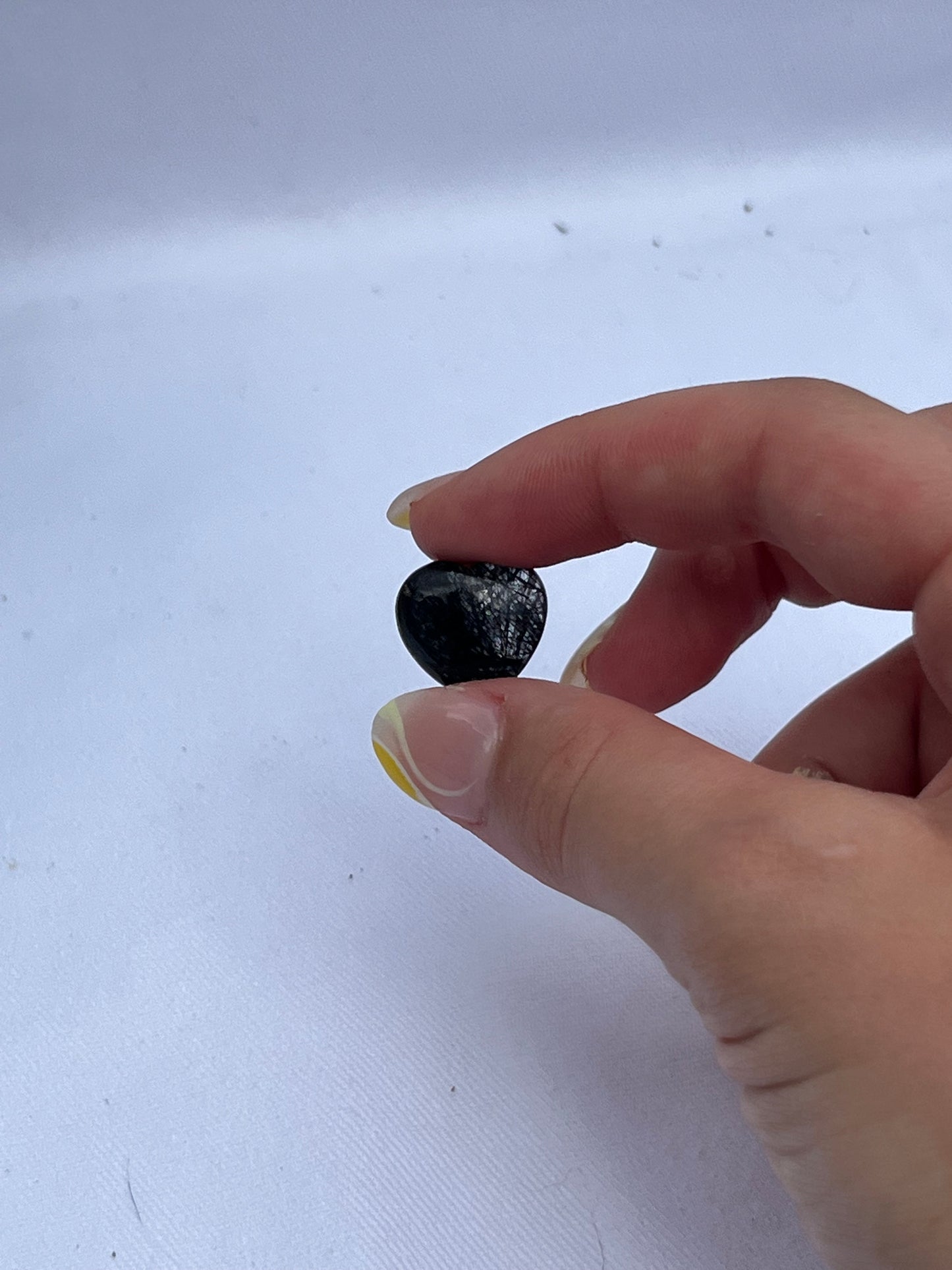 Black Tourmaline in Clear Quartz Mini Heart